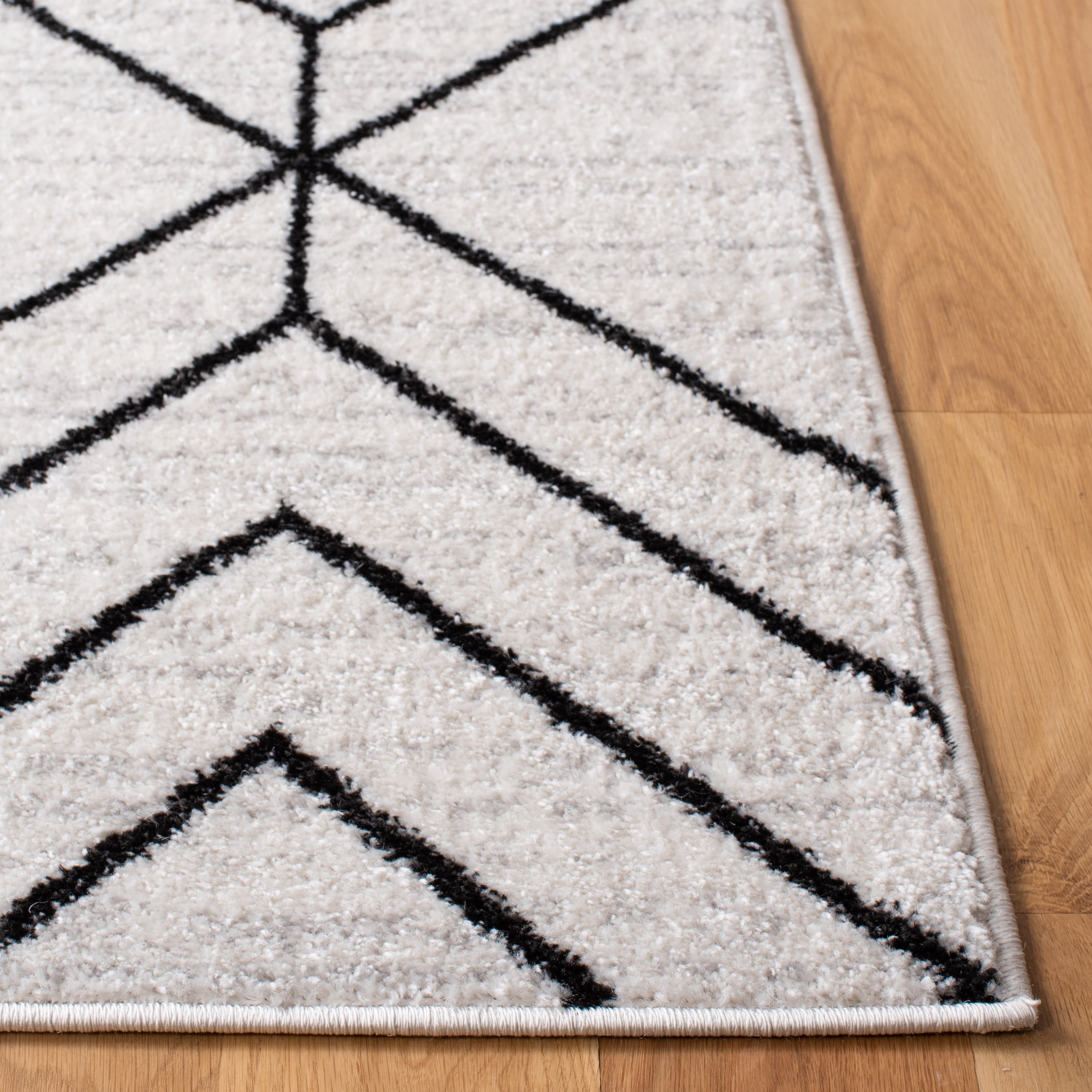 SAFAVIEH Adirondack Caitriona Geometric Squares Area Rug, Ivory/Black, 9' x 12'