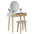 Elecwish Makeup Vanity Set with Touch Screen Adjustable Lighted Mirror