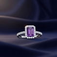thumbnail image 4 of Mauli Jewels 10K White Gold Diamond and Emerald-Cut Amethyst Engagement Ring for Women by Mauli Jewels – 2.50 Carat Gift for Her, 4 of 6