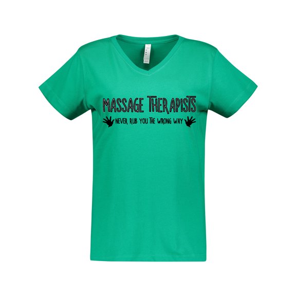 Inktastic Massage Therapists Hands Rub Women's V-Neck T-Shirt