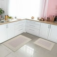 thumbnail image 2 of Troy 2-Piece Modern Washable Solid Non-Slip Kitchen Mat Set, Cream, 2 of 9