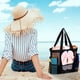 thumbnail image 1 of Bolsa de Playa de Malla Antiarena | Bolsa de Playa Extragrande con 8 Bolsillos | Bolsa para Piscina y Natación para Toallas, Juguetes y Comestibles | 32 X 11 X 33 Cm, Poliéster Antidesgarro Ligero, 1 of 7