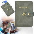 thumbnail image 2 of Grey Passport Holder Travel Wallet, Synthetic Leather Document Organizer with Luggage Tag, for Wedding Id Cards, 6X4In, 2 of 9