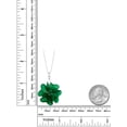 thumbnail image 2 of Gem Stone King 925 Sterling Silver Lucky Clover Green Pendant Necklace for Women with 18 inch Chain Made with Crystals, 2 of 5