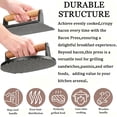 thumbnail image 3 of Burger Press 7.08" Round & 8.3”X4.3”Rectangle Heavy-Duty Cast Iron Smash Meat Steak With Wood Handle for Blackstone Camp chef Pitboss Weber Treager Griddle Grills (Round & Rectangle), 3 of 7