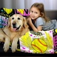 thumbnail image 4 of Soft Softball Blankets for Girls Boys 8-10-12,Warm Cozy Softball Blankets and Throws Sport Fans Bed Bedding Sofa Birthday Christmas Softball Gifts for Team Teen Girl Adults 60"x50", 4 of 6