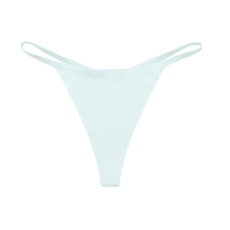 

Qcmgmg T-Back Underwear for Women Solid Color Thong Low Rise Seamless Panties S