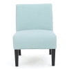 Noble House Cassie Light Blue Fabric Slipper Chair with Matte Black Finish Legs