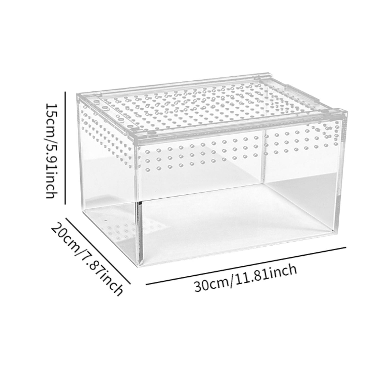 balikha Reptile Terrarium Acrylic Terrarium Container Convenient Ventilation Turtle Tank Reptile Breeding Box for Terrapin Amphibians M
