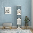 thumbnail image 2 of Ada Home Decor 5 Shelf Bookcase Multiple Tier Open Corner Shelf Narrow Book Shelves, White, 2 of 7