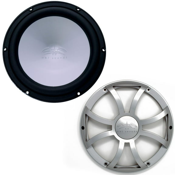 Wet Sounds REVO10FAS4-B 10" Black Marine Subwoofer with Silver Grill