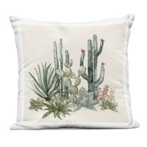 Stupell Industries Mojave Green Succulents Outdoor Printed Pillow design by Nan, 18 x 7 x 18
