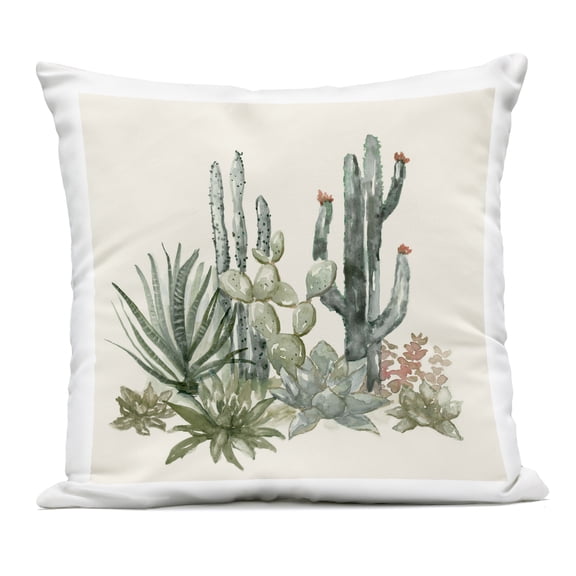 Stupell Industries Mojave Green Succulents Outdoor Printed Pillow design by Nan, 18 x 7 x 18