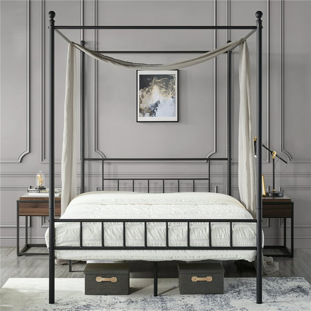 Easyfashion Metal Four Poster Nbsp, Mainstays Metal Canopy Bed Assembly Instructions