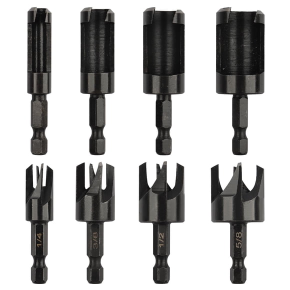 Juego de brocas cortapones para madera Rocaris, paquete de 8, 1/4 a 5/8 pulgadas