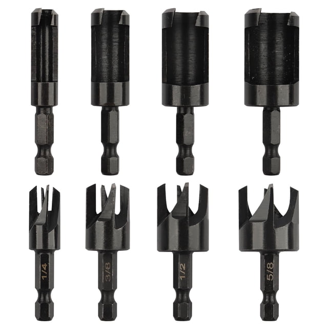 Juego de brocas cortapones para madera Rocaris, paquete de 8, 1/4 a 5/8 pulgadas