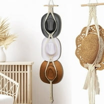 Hat Hangers Boho Hat Rack Hat Hanger Back of Door Hat Organizer Hanging Hat Decoration, 3-Tier