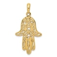 thumbnail image 4 of 14K Yellow Gold Charm Pendant 40 mm 21 Filigree Chamseh, 4 of 4