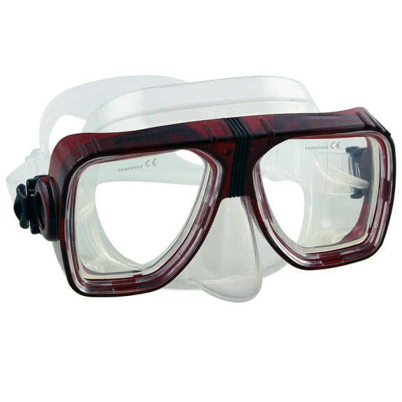 Promate Scope Prescription Dive Mask for Scuba Diving and Snorkeling, Red 3.0