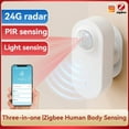 thumbnail image 2 of Zigbee Millimeter Wave Human Sensor Smart Motion Sensor PIR Motion Sensor with Illuminance Value Motion Sensor, 2 of 8