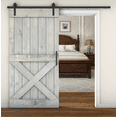 thumbnail image 1 of Essencaliy 42in x84in Solid Wood Barn Door, Made-in-USA Farmhouse Interior Sliding Barn Door With 7.42ft Barndoor Hardware Kit (DIY), 1 of 5
