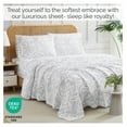 thumbnail image 2 of Winter Brush Collection, 4-Piece Cal King Bed Sheets, 14" California King Size Sheets Deep Pocket Set, Fitted and Flat Sheet Set, Pillow Cases, White Sheets, Grey Flowers, 2 of 9