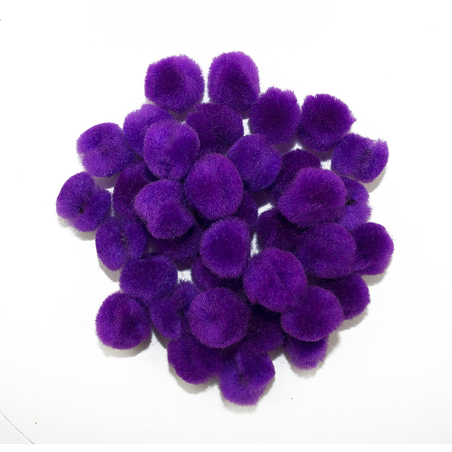 35mm Purple Glitter Pom Poms For Crafts Decoration Sewing Card Making Hobby  