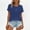 #Blue, variant on DPTALR Women's Casual Solid Color Button Round Neck Plus Size Short Sleeve Shirt,Blue,Size XXL