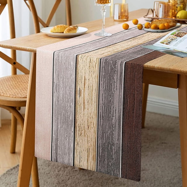 Camino de mesa gris moderno de 33 x 183 cm, lavable en primavera, moderno, verano, cocina, mesa de comedor, decoración interior, exterior, fiesta, sala de estar, camino de mesa, estilo campestre