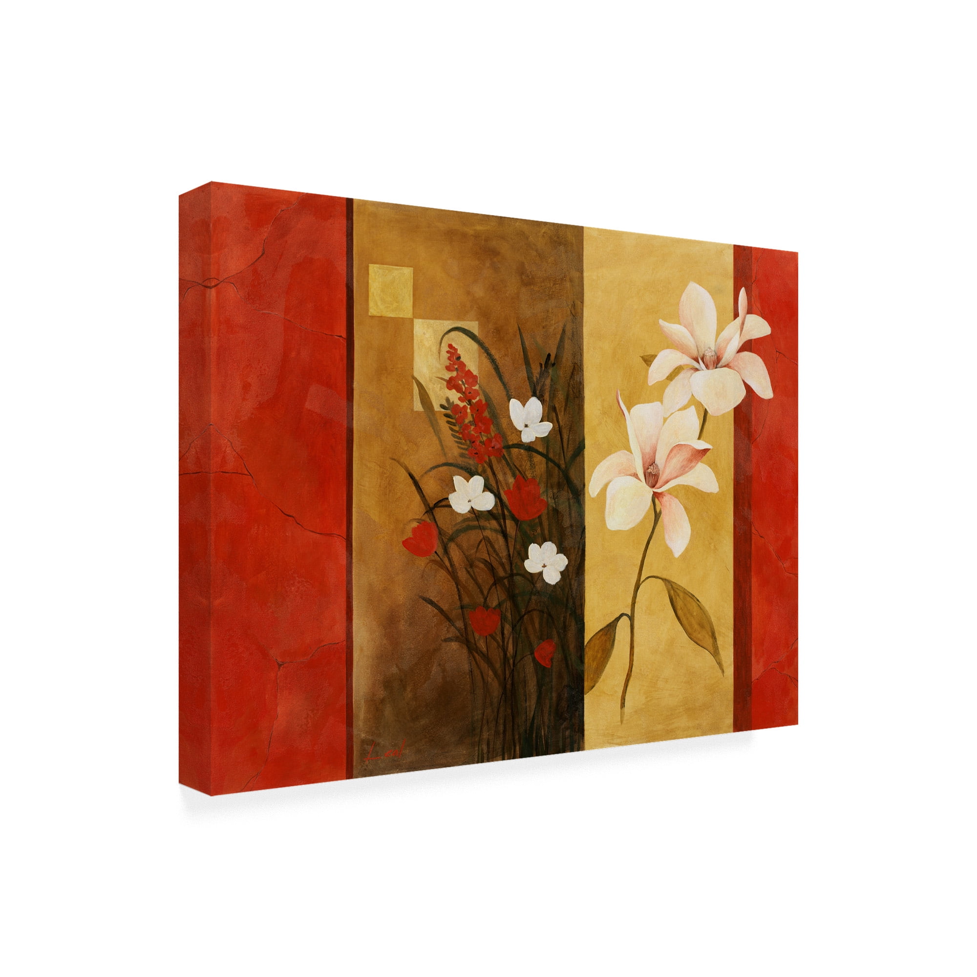 Trademark Fine Art 'Flowers Bouquet On Panels 2' Canvas Art by Pablo Esteban
