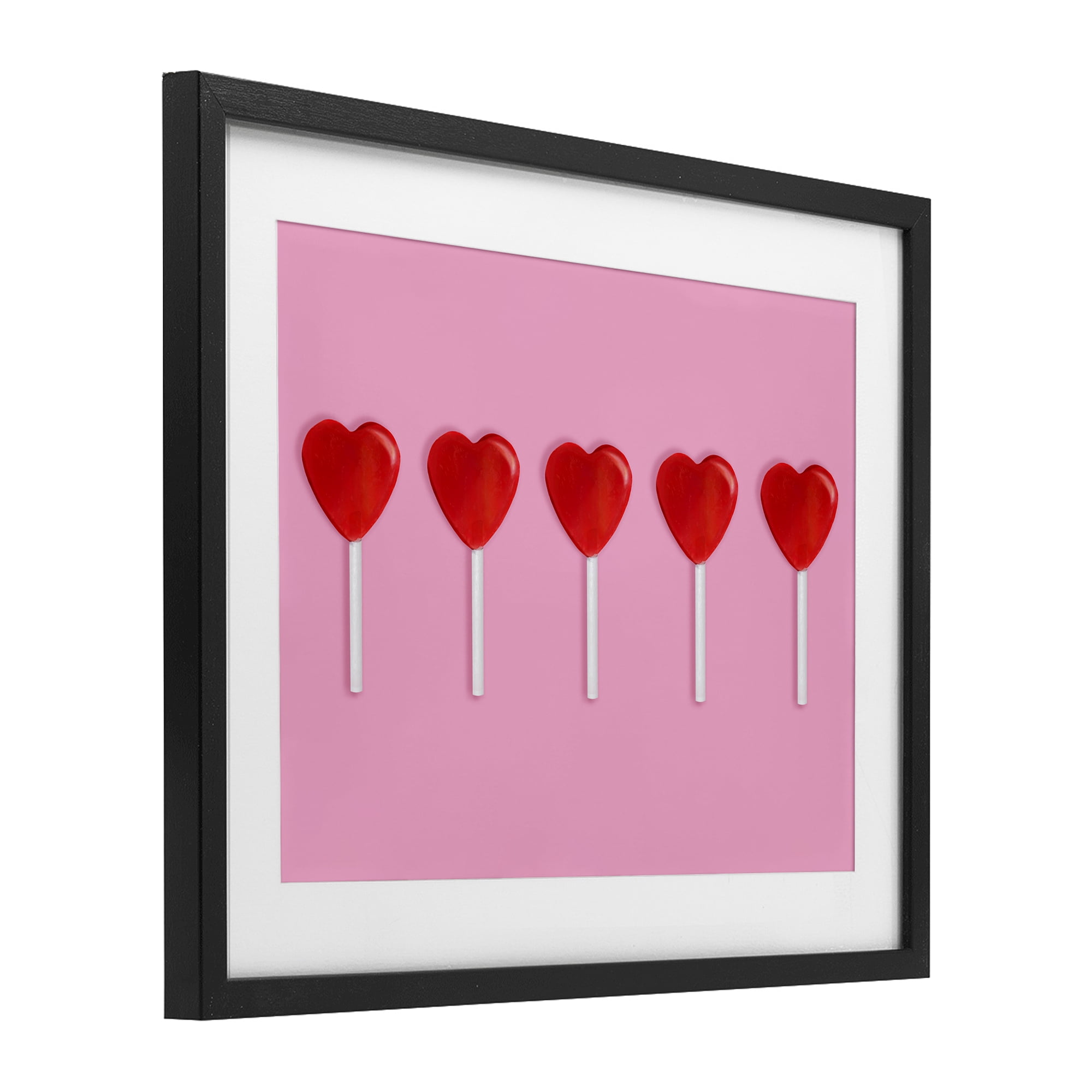 Stupell Industries Valentine's Heart Pops Black Framed Print Under Glass, design by LISH Creative