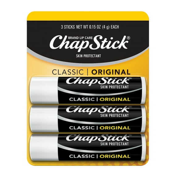 ChapStick Bulk Lip Balm, Classic Original 3-Pack – Moisturizing Lip Care, 0.15 Ea