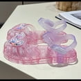 thumbnail image 5 of YYUIJK Jelly Shoes For Girls | Girls Summer Shoes Childrens Kids Girls Floral Glitter Sparkle Summer Holiday Buckled Jelly Shoes Sandals Pink 6 Years, 5 of 6