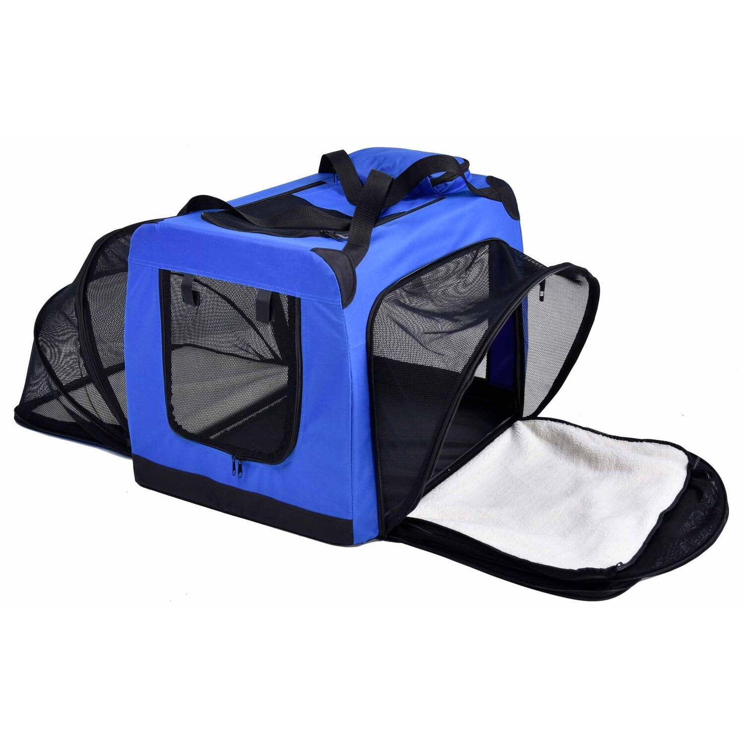 Pet Life ® 'Hounda Accordion' Metal Framed Soft-Folding Collapsible Dual-Sided Expandable Pet Dog Crate