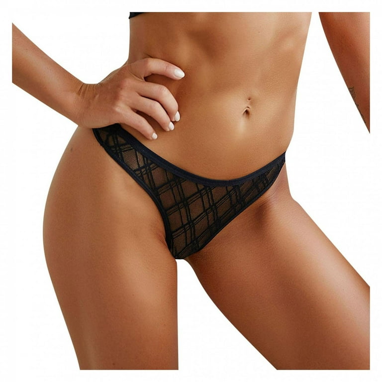 HUPOM Knix Underwear Underwear For Women Thong Leisure Tie Seamless  Waistband Black L 