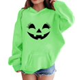 thumbnail image 5 of Mercatoo Boys Girls Hooded Sweatshirt Halloween Long Sleeve Pumpkin Print Pullover Fall Oversized Tops with Pocket, 5 of 6