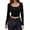 Black, variant on Women Long Sleeve Backless Crop Tops Square Neck Bodycon Shirts Cut Out Pullover Streetwear Long Sleeve Stretch Tee Turtleneck Tee for Women Light Shirts for Women Tops Loose Tee Shirts
