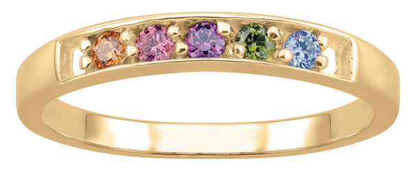 Personalized Birthstone Family Ring In 14k Gold By Jewlster