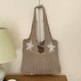 thumbnail image 5 of EliteGoogv Shoulder Bags For Women Bohemian Woven Womens Shoulder Bags Lightweight Spacious Tote Bags Summer Travel Handmade Beach Carryalls Khaki, 5 of 5