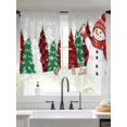 thumbnail image 2 of Red Snowman Sheer Curtains 45 inches Long, Christmas Let Snow Pine Trees Bird Snowing Grey Light Filtering Sheer Window Curtains Rod Pocket Voile Drapes for Bedroom Living Room, 2 Panels 52"W x 45"L, 2 of 6