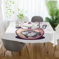 thumbnail image 3 of Yayeee Tablecloths 54" x 54" Rectangle Wrinkle Resistant Party Table Cover, White Cute Cat, 3 of 8