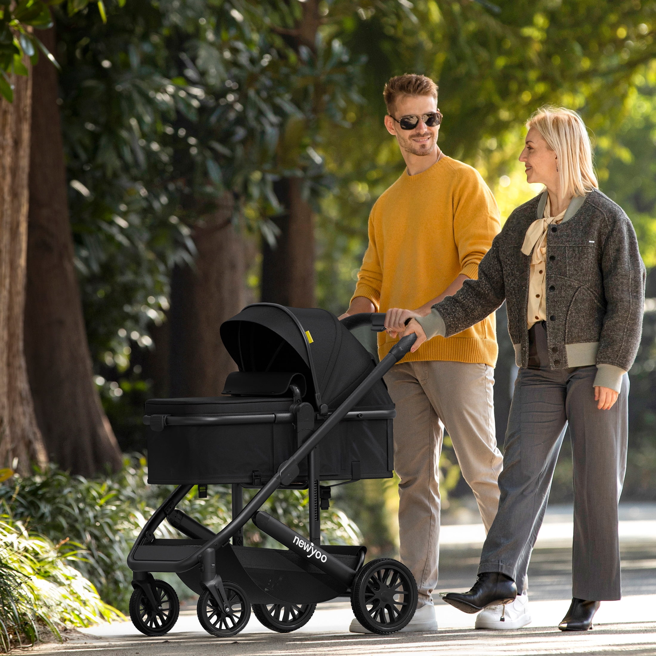 newyoo Infant Stroller, Nestro 516M, Convertible Infant Strollers w Reversible Seat & Cup Holder, 2-in-1 Rear-Facing Pram from Newborn to Toddler, Grey