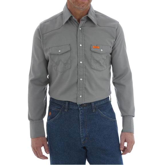 Mens Wrangler FR Charcoal Work Shirt