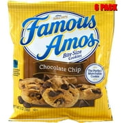 Famous Amos Chocolate Chip Cookies Bite Size 6 Pack 2 Ounce Bags 12 ounces