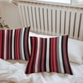 thumbnail image 4 of Black Red Outdoor Pillow Covers Set of 2 Grey Stripe Abstract Geometric Vertical Stripes Waterproof Throw Pillow Case Decorative Square Cushion Cover for Patio Couch Garden Balcony, 16"x16", 4 of 9