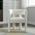 thumbnail image 4 of Ecarpat Upholstered Accent Chair, Sherpa Barrel Dining Chair with Arms, Comfy Side Chair for Living Room, Dining Room, Bedroom, Beige, 4 of 7