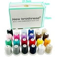 thumbnail image 2 of New Brothread - 18 Opciones - Hilos Multiusos De Algodón 100% Mercerizado 50S/3 600M(660Y) Cada Carrete Para Acolchar Costura Y Bordado Serger - 24 Colores Básicos, 2 of 7