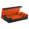 thumbnail image 2 of Runquan Card Deck Box Collectible Display Sturdy Organizer Premium Game Card Storage Black Orange, 2 of 8
