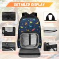 thumbnail image 2 of Yspwyqan Kids Backpack Matching Lunch Box Set, Cute Dinosaur Backpack Set for Boys Ages 8-15, Double Zip Front Pocket Daypack for Middle School Travel Hiking, 2 of 7