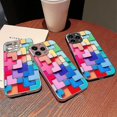 thumbnail image 5 of Funda de vidrio a prueba de golpes con diseño de ladrillos de juguete coloridos para iPhone 13 Pro Max, 5 of 5